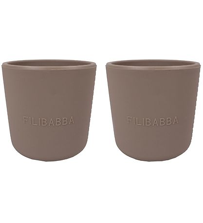 Filibabba Silikon Becher - 2er-Pack - Warm Grey