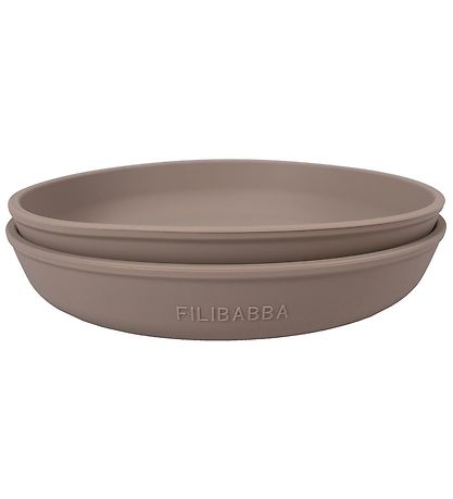 Filibabba Teller - Silikon - 2er-Pack - Warm Grey