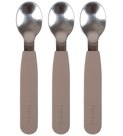 Filibabba Silicone Spoons 3-Pack - Warm Grey