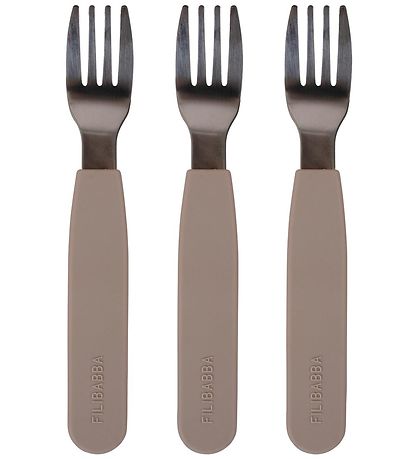 Filibabba Silicone Forks - 3-Pack - Warm Grey