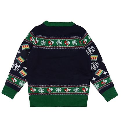 Jule-Sweaters Bluse - Weihnachtsbaum - Strick - Navy/Grün