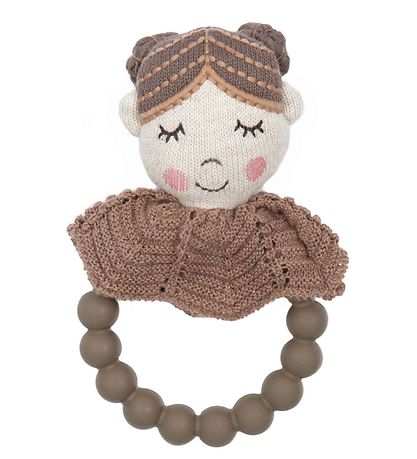 Smallstuff Rattle Teether - Doll - Brown Sugar