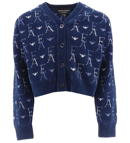 Emporio Armani Cardigan - Kurz geschnitten - Strick - Blau mit L