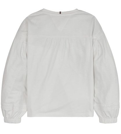 Tommy Hilfiger Blússa - Tommy Lace Límprjón - Forn White
