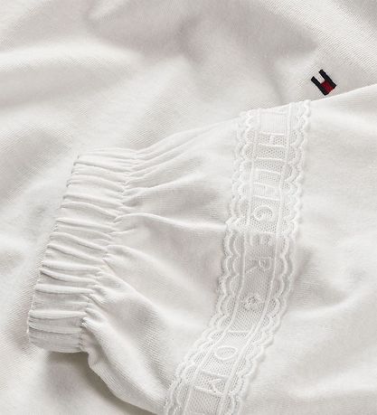 Tommy Hilfiger Blússa - Tommy Lace Límprjón - Forn White