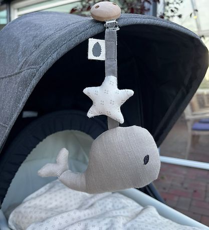 Pine Cone Pram Clip Toy - Waldo - Mushroom