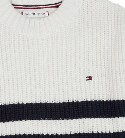 Tommy Hilfiger Weste - Nautisch Striped Weste SLVLS - Altes Weiß