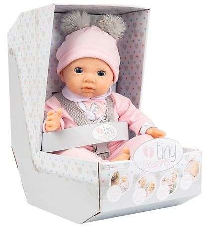 Tiny Treasures Docka m. Blont hår - Rosa Pom Pom