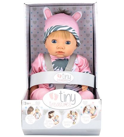 Tiny Treasures Docka m. Blont hår - Zebraoutfit