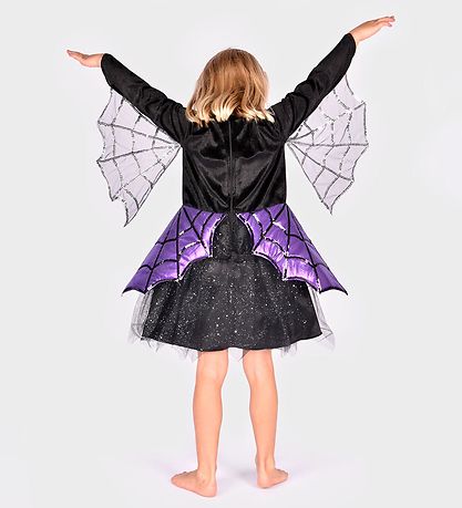 Den Goda Fen Kostüm - Haarband und Kleid m. Spinnen - Klein