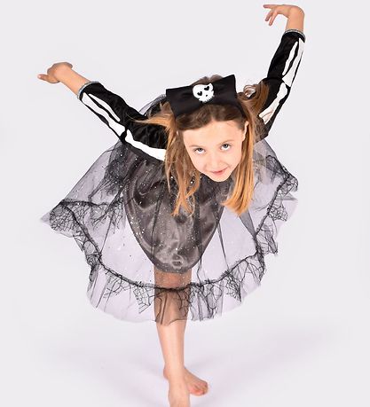 Den Goda Fen Costume - Skeleton dress and Headband - Black