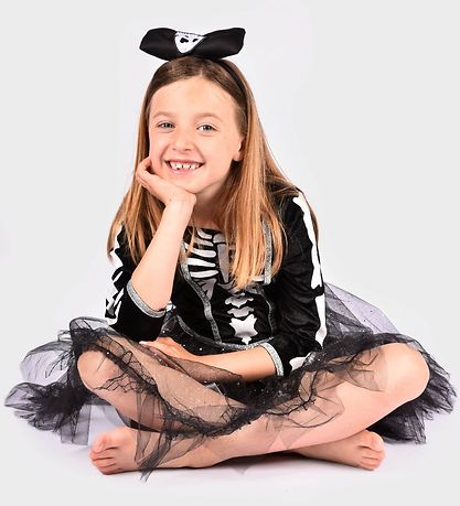 Den Goda Fen Costume - Skeleton dress and Headband - Black