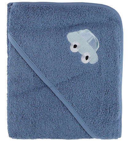 Nørgaard Madsens Baby towel - 100x100 cm - Denim Blue w. Car