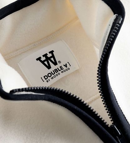 Wood Wood Flíspeysa - Don - Off White M. Dökkblátt