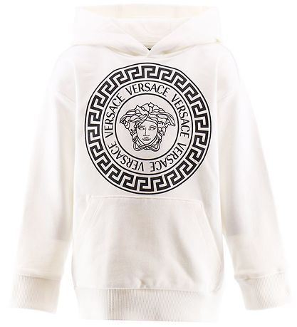 Versace Hoodie - Greca/Medusa - White/Black w. Print