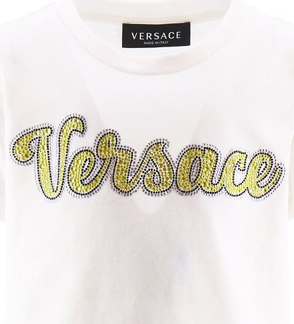 Versace T-Shirt - Wit m. Strass