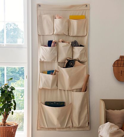 ferm Living Wall pockets - Canvas XL - 70x160 cm - Off-White