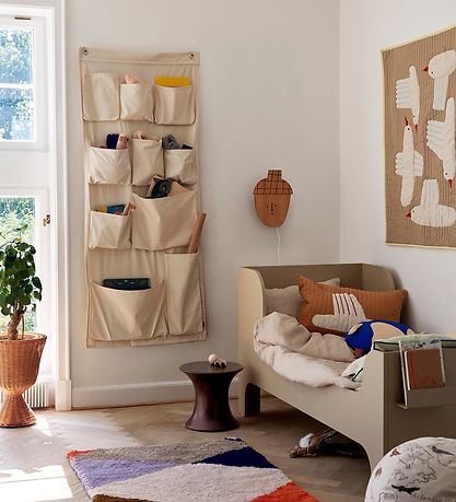 ferm Living Wall pockets - Canvas XL - 70x160 cm - Off-White