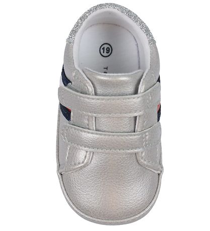 Tommy Hilfiger Krabbesko - Striper Velcro - Sølv