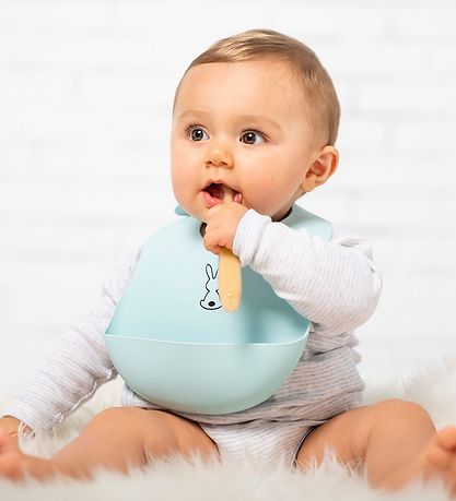 Nattou Bib - Silicone - Light Blue