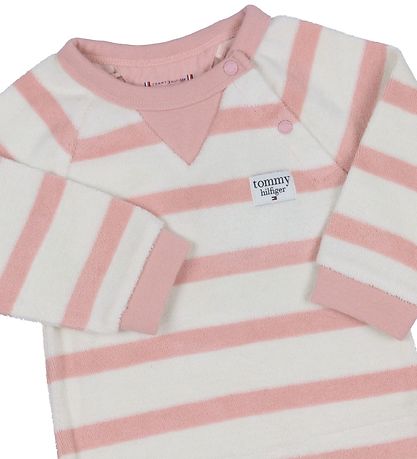 Tommy Hilfiger Jumpsuit - Baby Striped Toweling - Pink/White