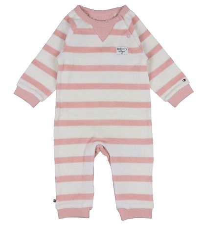 Tommy Hilfiger Jumpsuit - Baby Striped Toweling - Pink/White