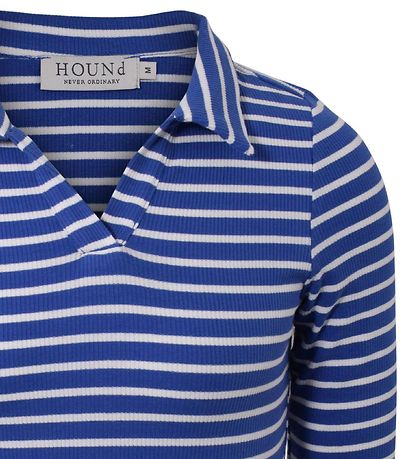 Hound Blússa - Rib Striped - Blár/Hvítur