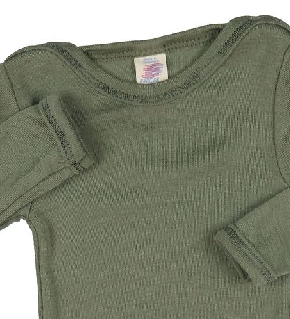 Engel Bodysuit l/s - Wool/Silk - Olive