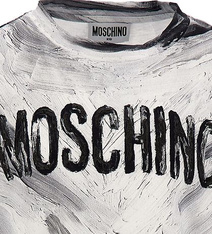 Moschino Stuttermabolur - Optical White/Grá