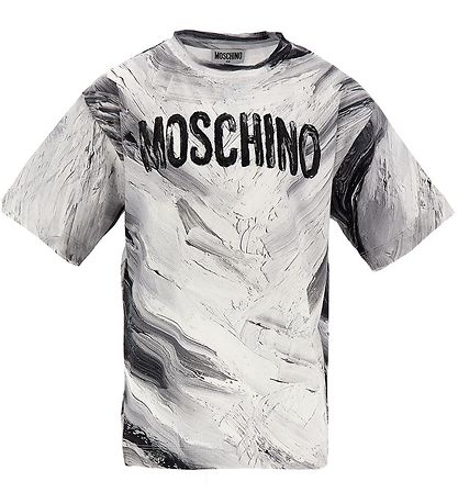 Moschino Stuttermabolur - Optical White/Grá