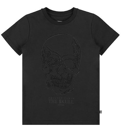 Philipp Plein T-Shirt - Stones Skull - Sorte m. Strassstein