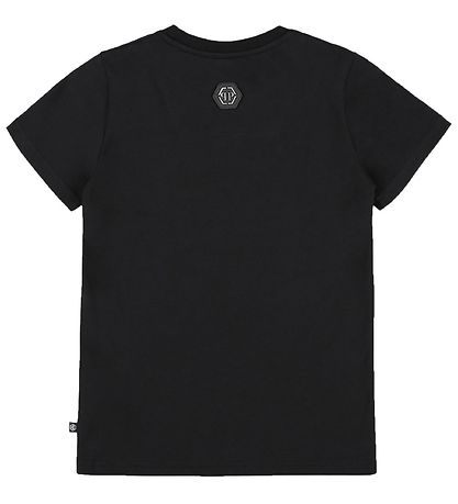 Philipp Plein T-Shirt - Stones Skull - Sorte m. Weiß/Strassstein