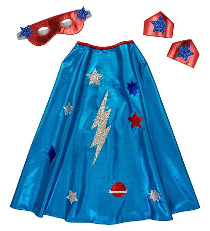 Meri Meri Búningur - Skikkju, Kannski og armbönd - Blue Superher