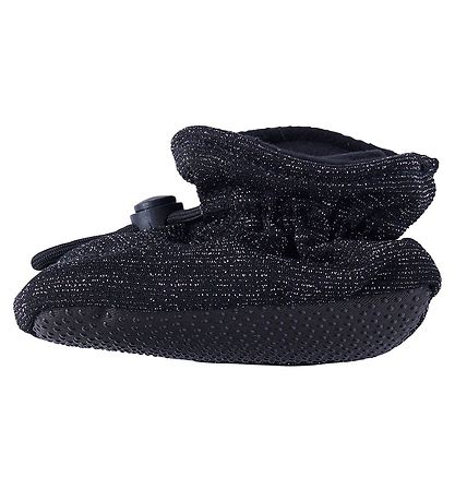 Melton Krabbelschuhe - Polyester/Seide - Schwarz m. Glitzer
