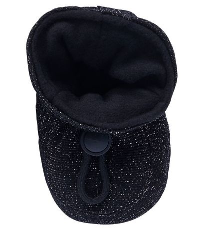 Melton Krabbelschuhe - Polyester/Seide - Schwarz m. Glitzer