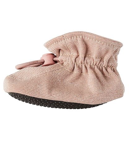 Melton Tofflor - Polyester/Silke - Rosa m. Glitter