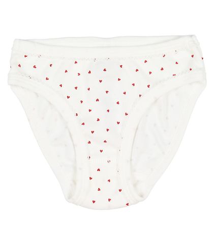 Petit Bateau Trosor - 3-pack - Vit m. Hjärtan