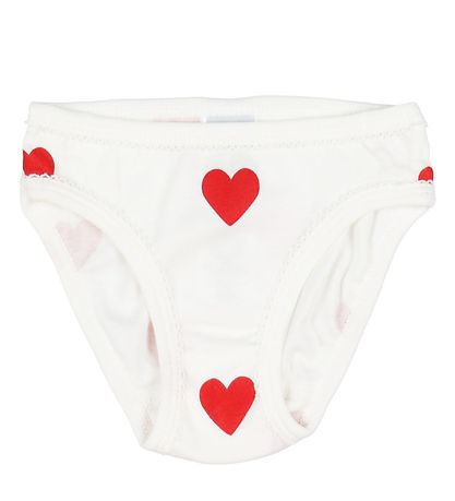 Petit Bateau Trosor - 3-pack - Vit m. Hjärtan