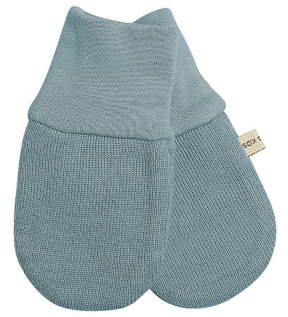 Racing Kids Mittens - Wool/Cotton - Sky Blue