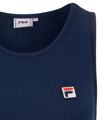 Fila Topp - Cropped - Rib - Marinblå