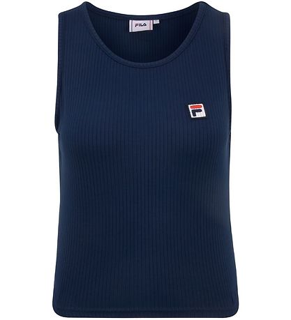Fila Topp - Cropped - Rib - Marinblå
