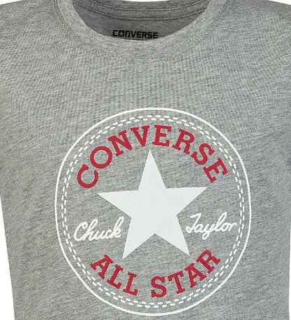 Converse Stuttermabolur - Grátt M. Lógó