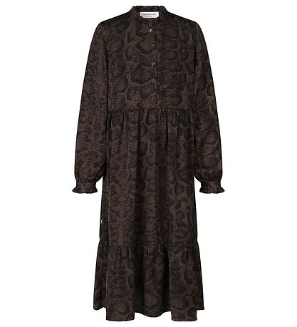 Rosemunde Kleid - Print Polyester - Snake aus geräucherter Oak