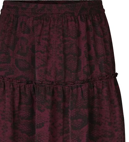 Rosemunde Skirt - Recycled Polyester - Merlot Snake Print