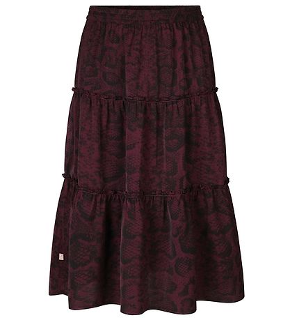 Rosemunde Skirt - Recycled Polyester - Merlot Snake Print