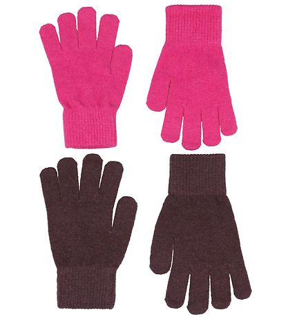 CeLaVi Handschuhe - Wolle/Nylon - 2er-Pack - Pink/Dunkellila