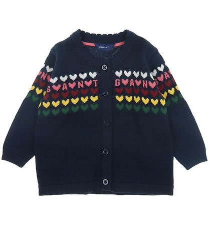 GANT Cardigan - Knitted - Heart - Evening Blue
