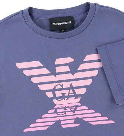 Emporio Armani Stuttermabolur - Blue Indaco M. Bleikt