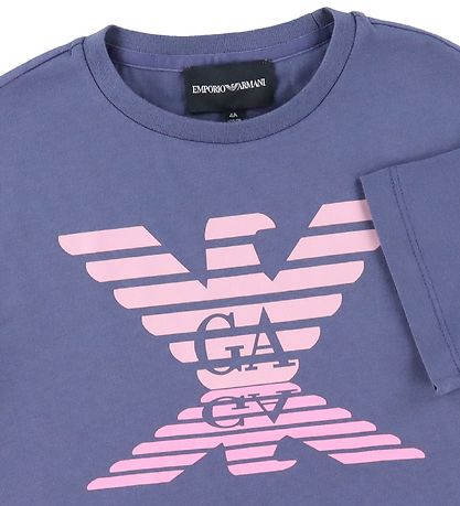 Emporio Armani T-shirt - Blue Indaco w. Pink