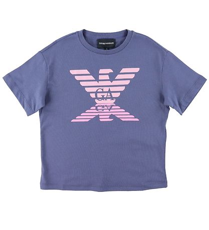 Emporio Armani Stuttermabolur - Blue Indaco M. Bleikt